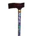 Purple Floral - T-Handle Walking Stick
